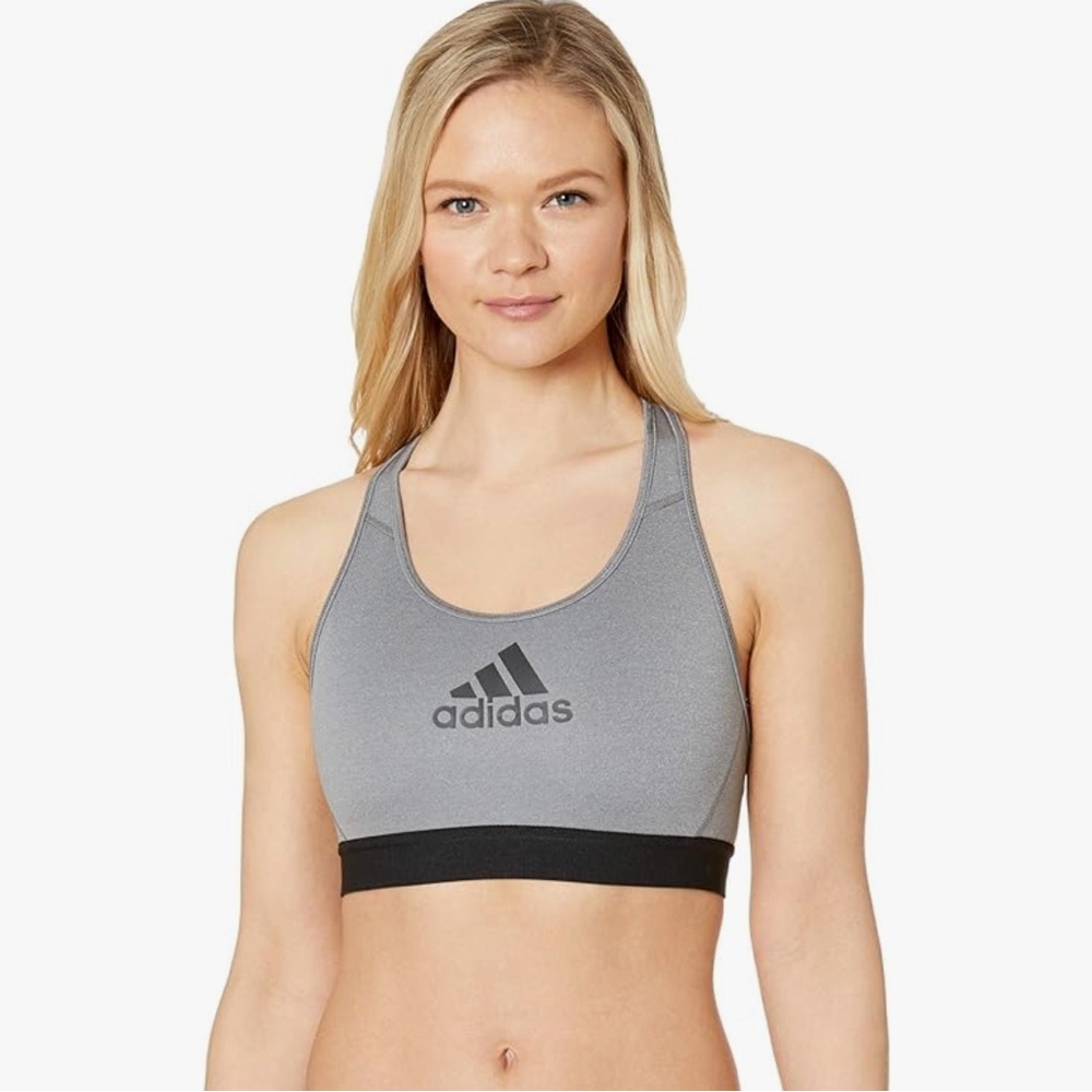 Adidas Women's “Don't Rest” Alphaskin Bra - In Dark Grey & Black
